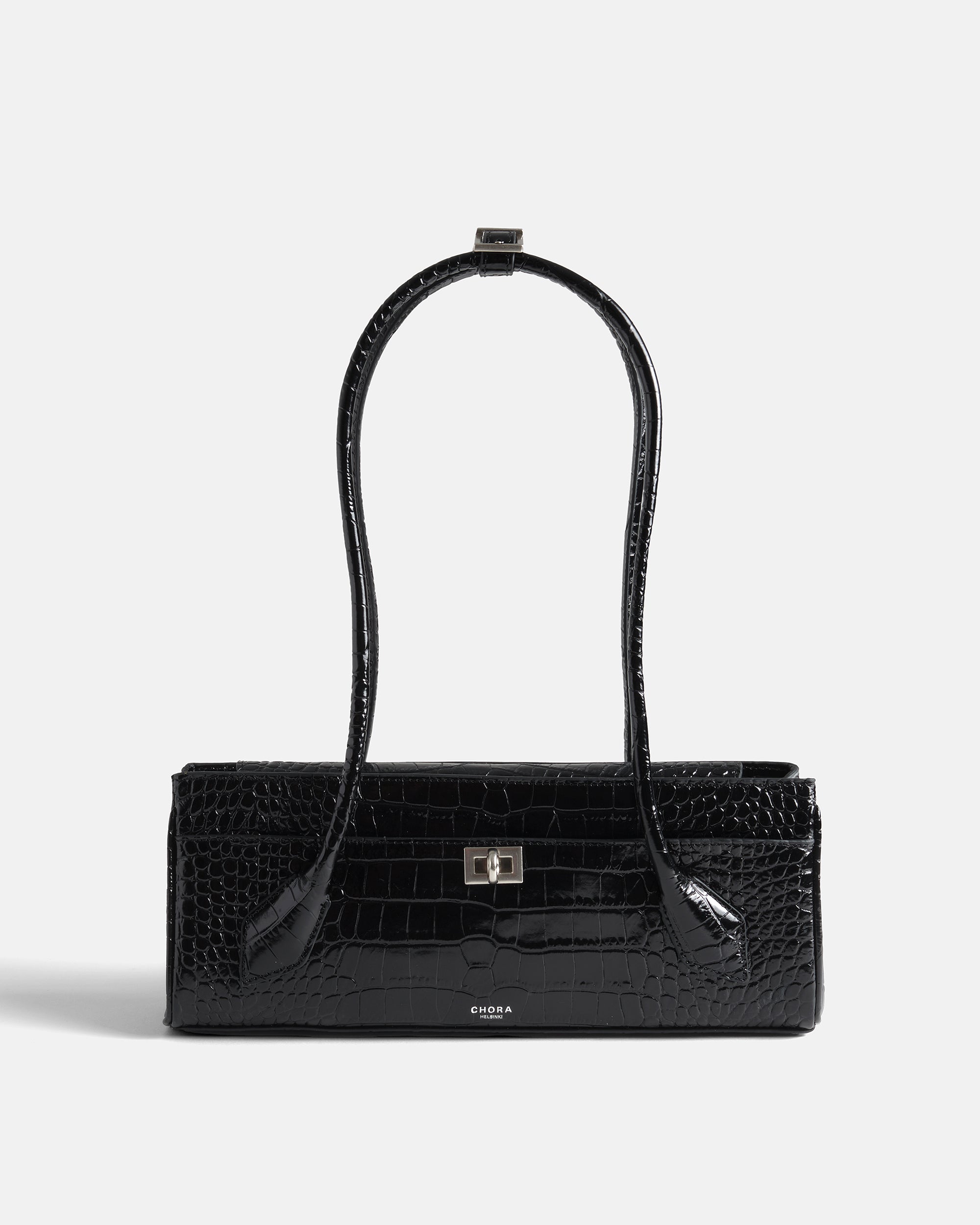 Isla - Black Croc-Embossed