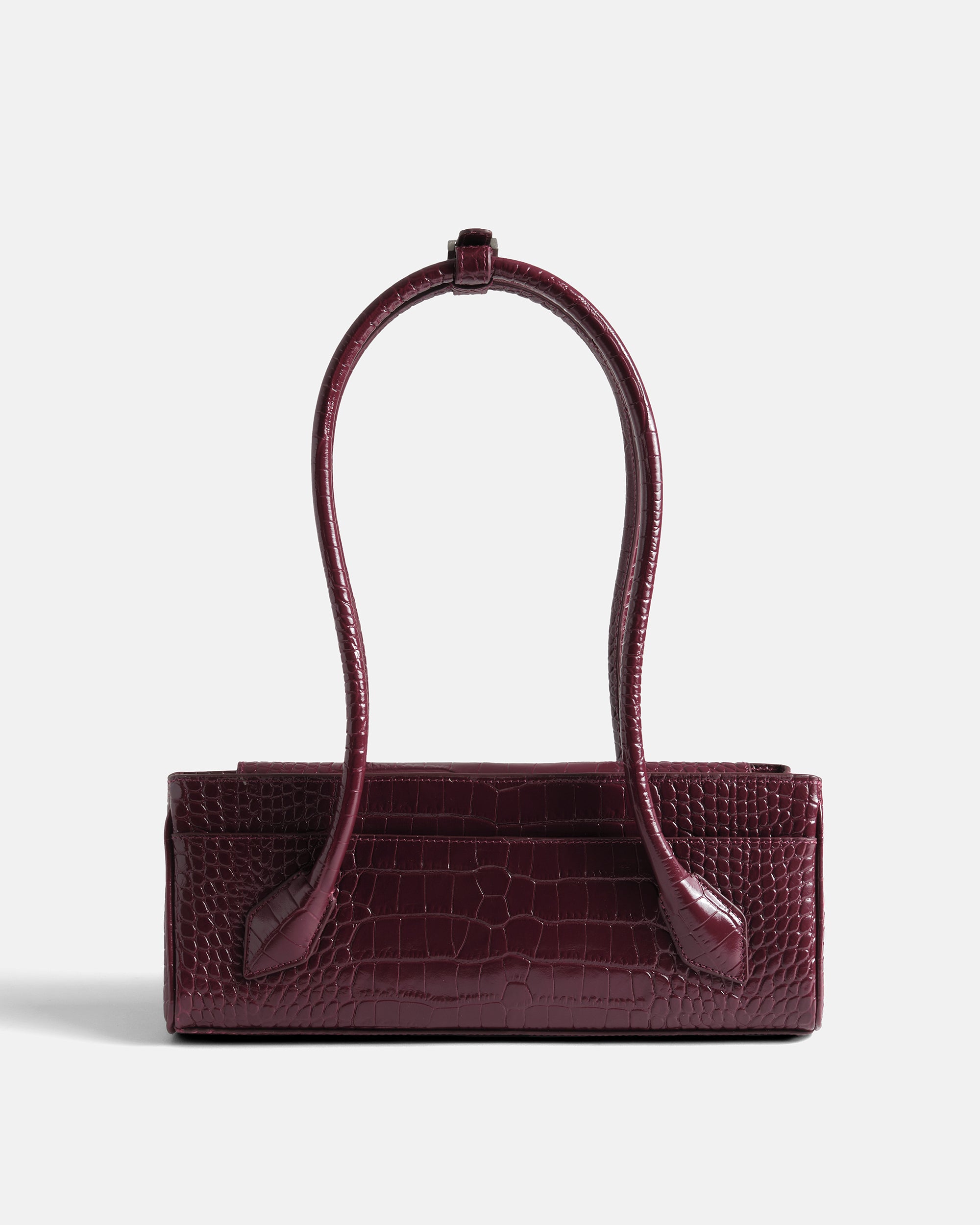 Isla - Burgundy Croc-Embossed