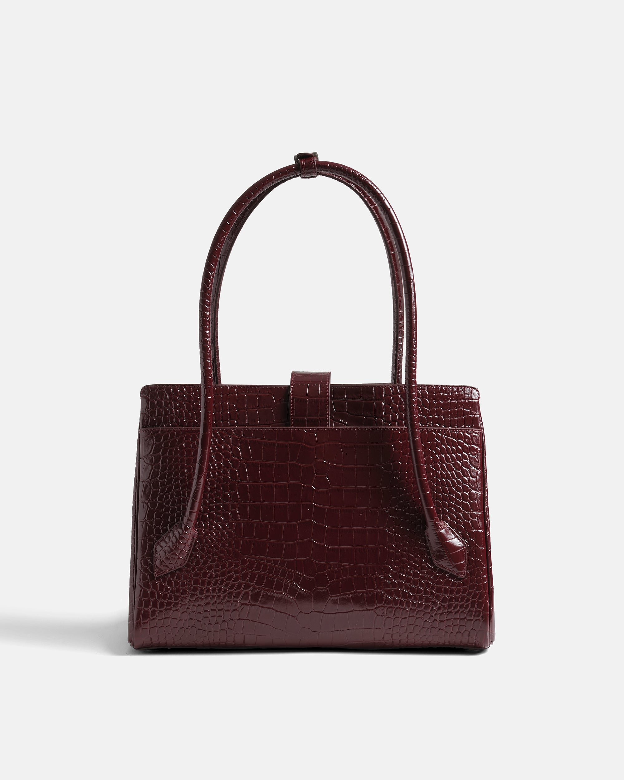 Cleo - Burgundy Croc-Embossed