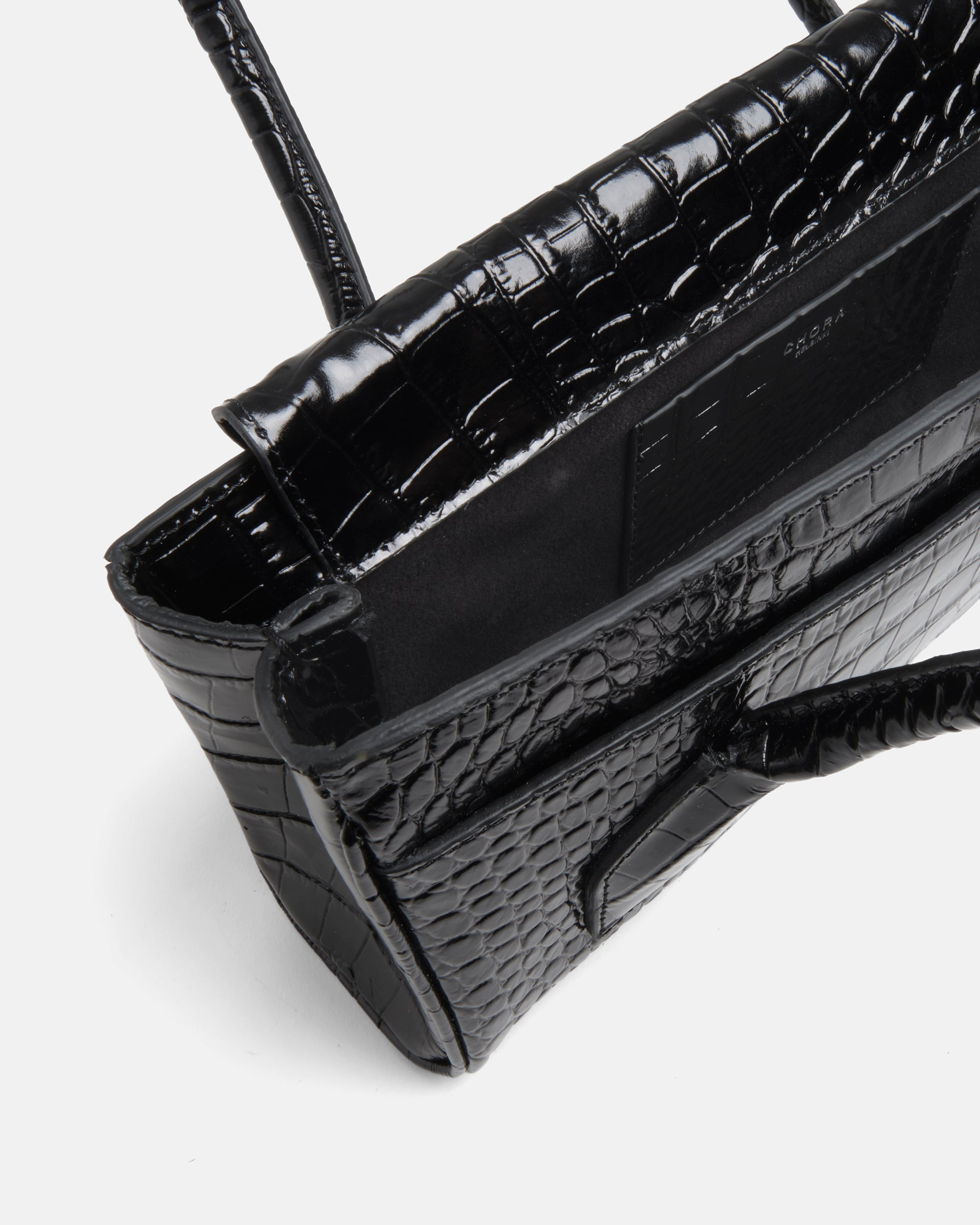 Isla - Black Croc-Embossed