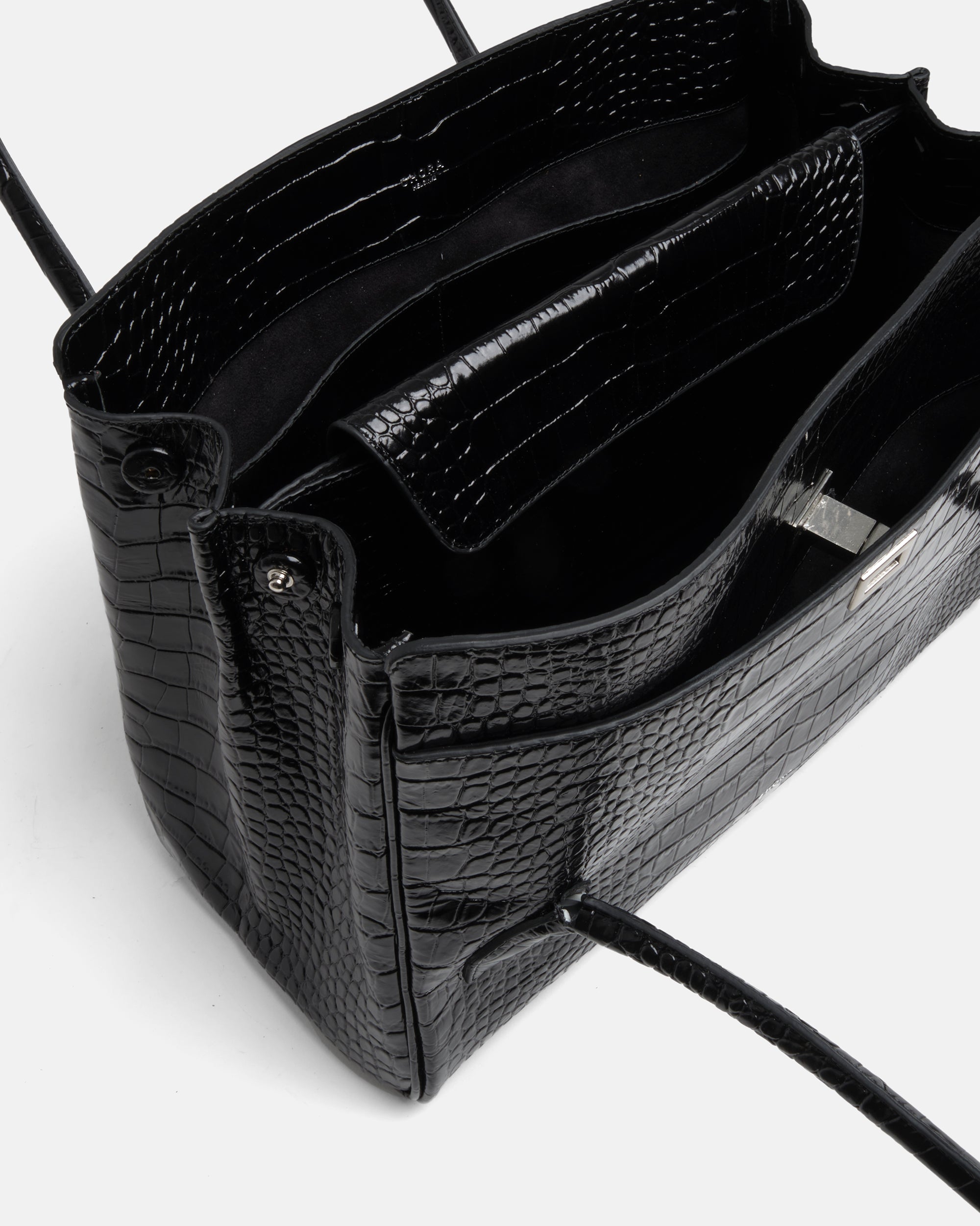 Cleo - Black Croc-Embossed