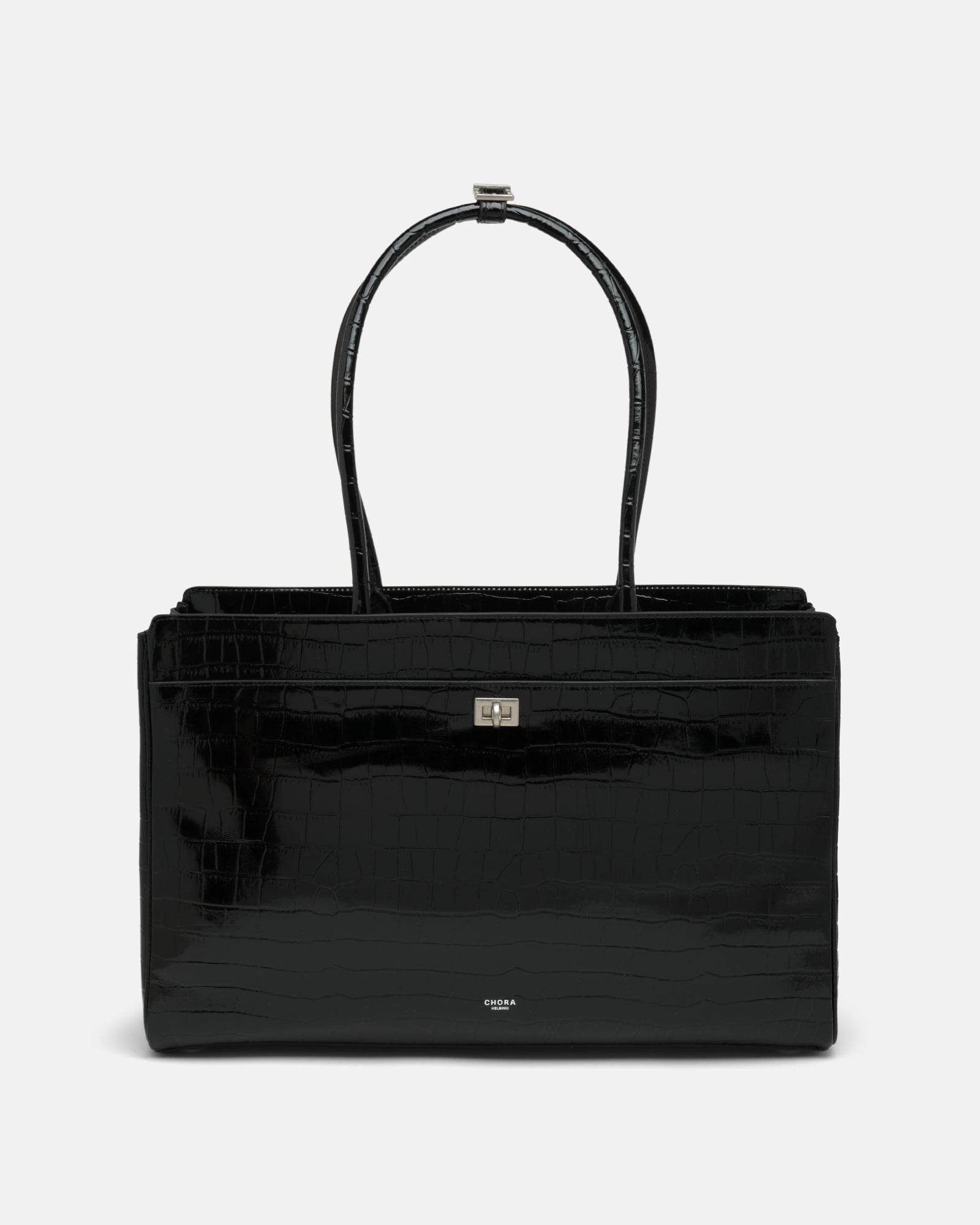 Gaia - Black Croc-Embossed