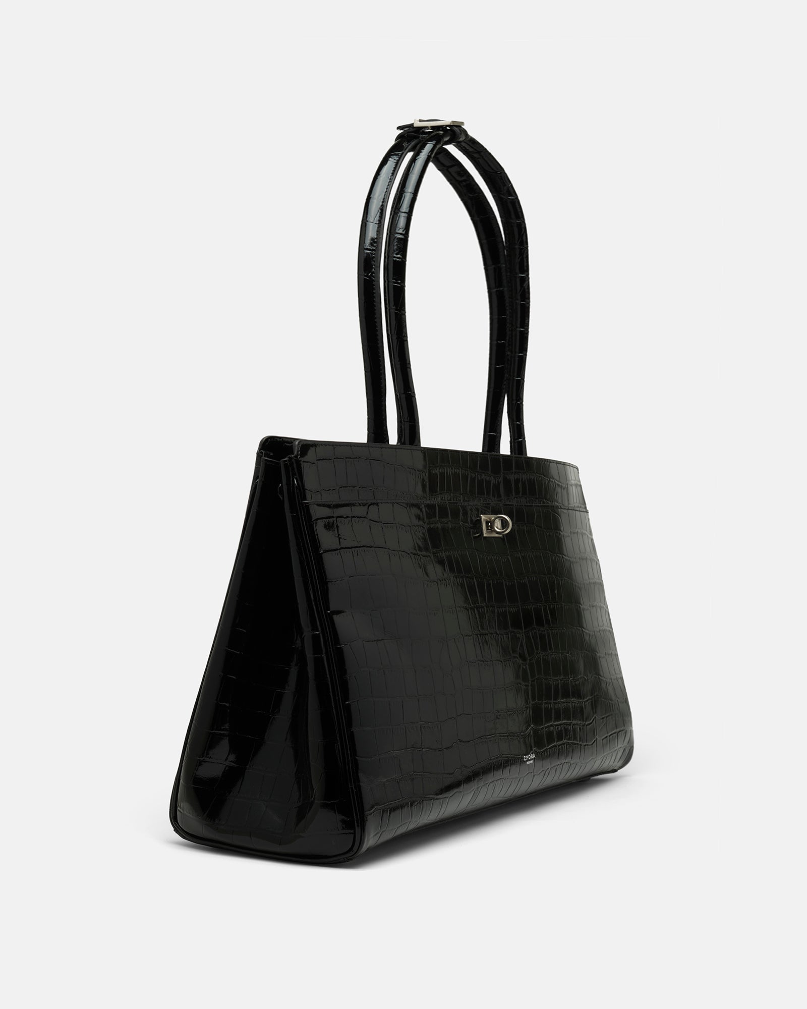 Gaia - Black Croc-Embossed