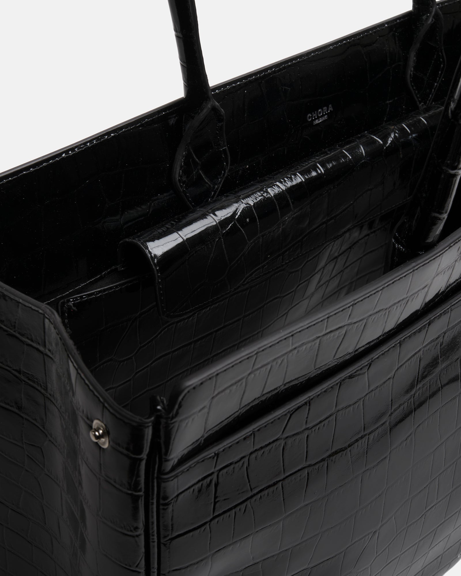 Gaia - Black Croc-Embossed