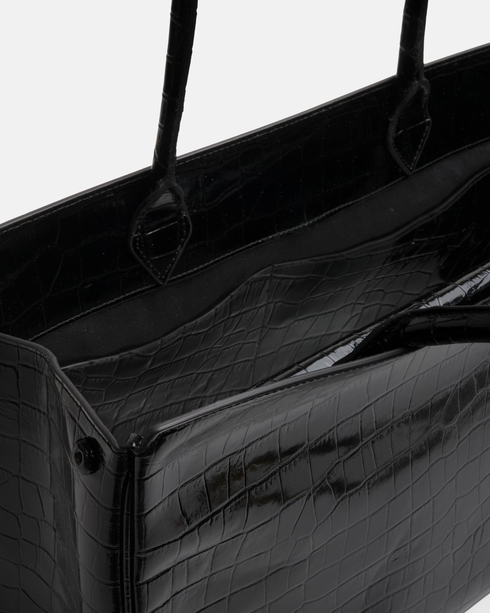 Gaia - Black Croc-Embossed