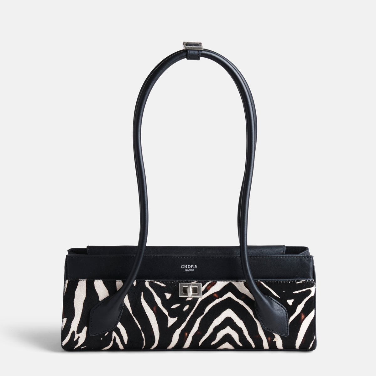 Y2K Braciano Black Furry Zebra Print Hobo Bag Shoulder‎ Bag Lulu Calf Hair Hobo Zebra – YLIANA YEPEZ main image 2